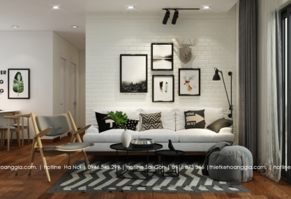 Thiết kế nội thất căn hộ chung cư 80m2 tại The Pride